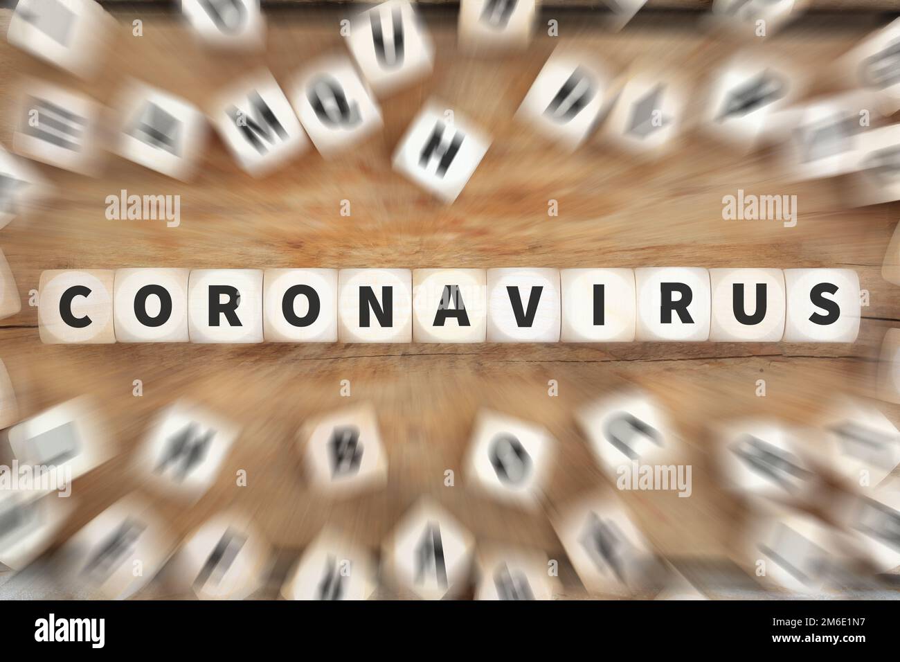Coronavirus Corona virus disease illness healthy health dice concept Stock Photo