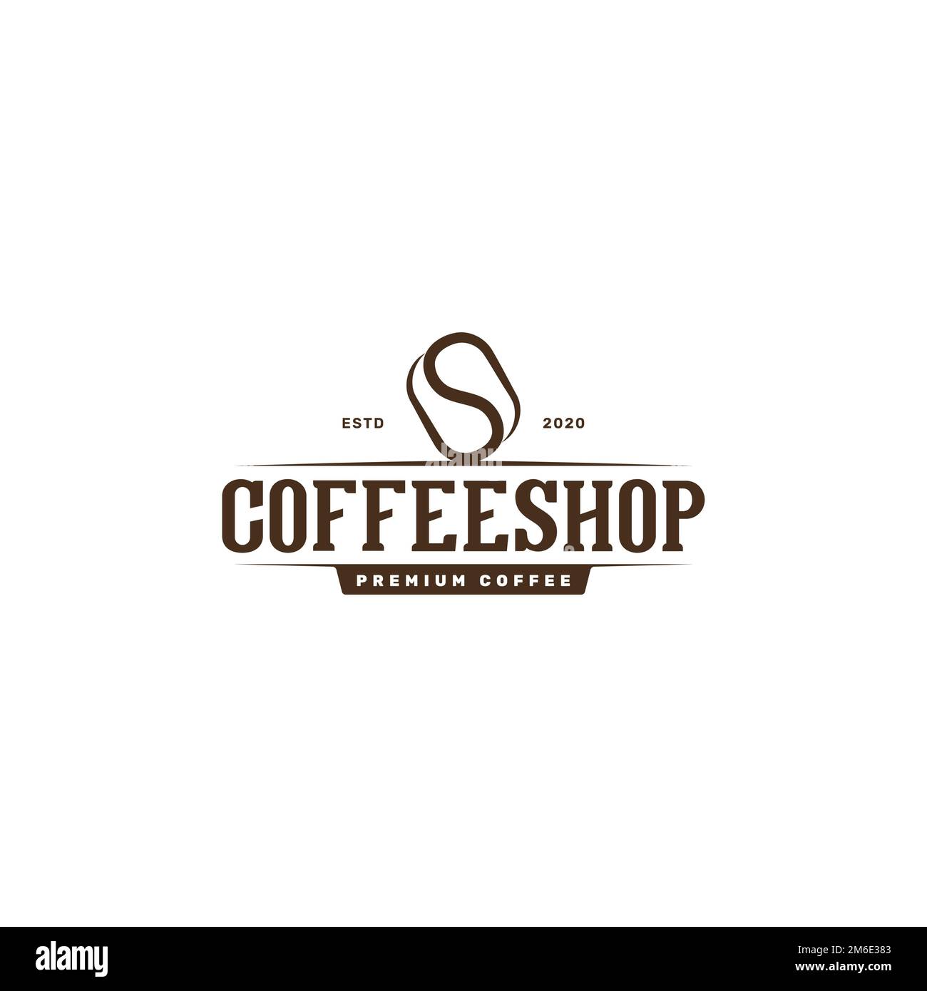 Coffee shop vintage logo design. Coffee bean hipster logo design