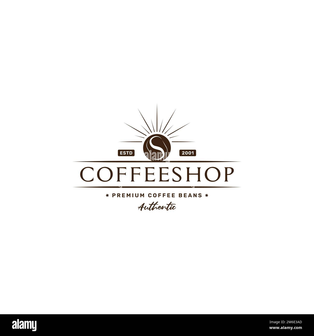 Vintage letter S and Coffee bean logo. Vector format. Stock Vector
