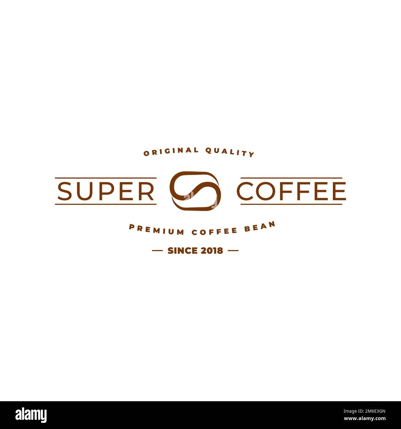 Vintage coffee shop logo coffee beans letter S. Line art coffee beans logo with letter S. Stock Vector