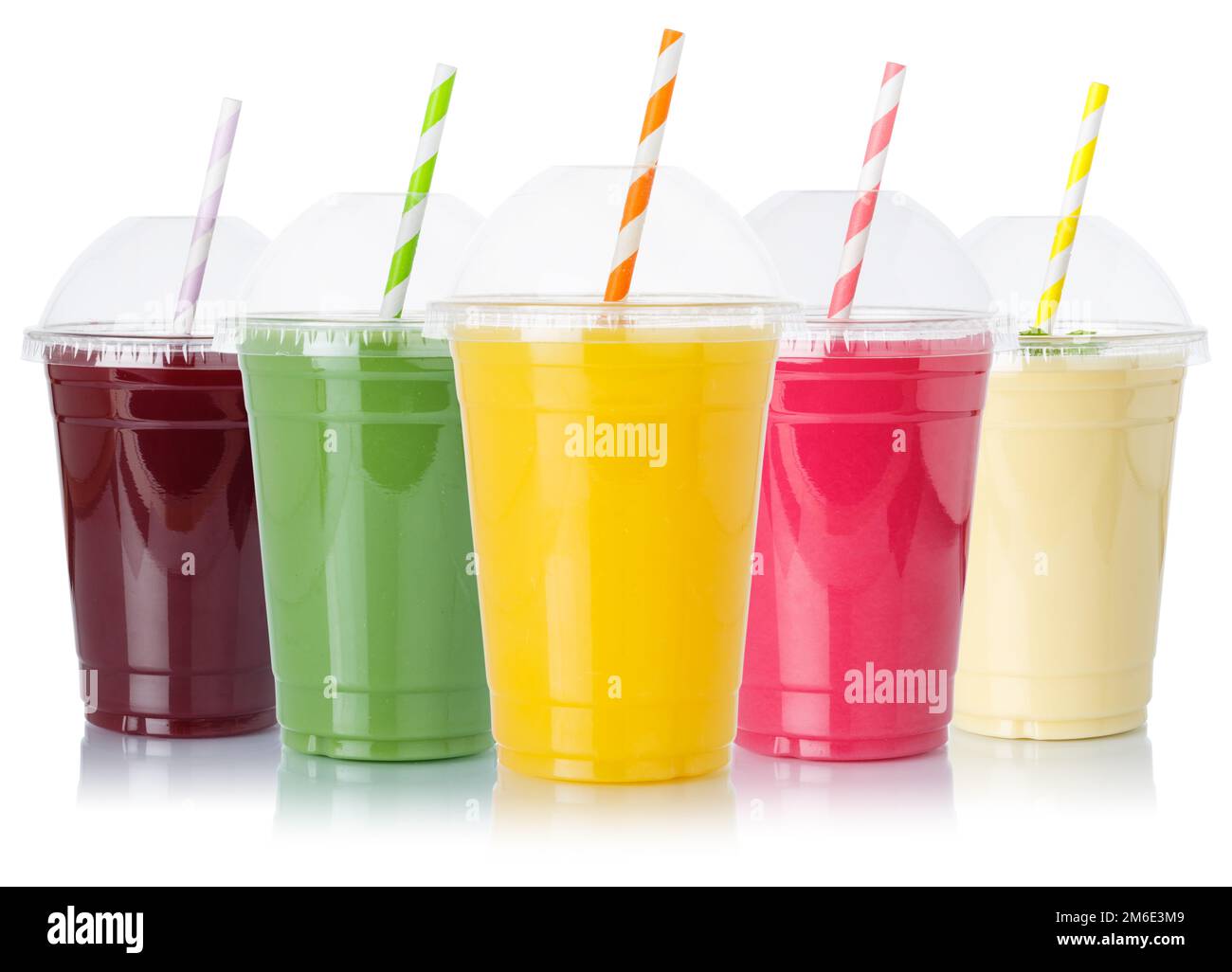 Collection of fruit juice smoothies fruits orange juices straw drinks