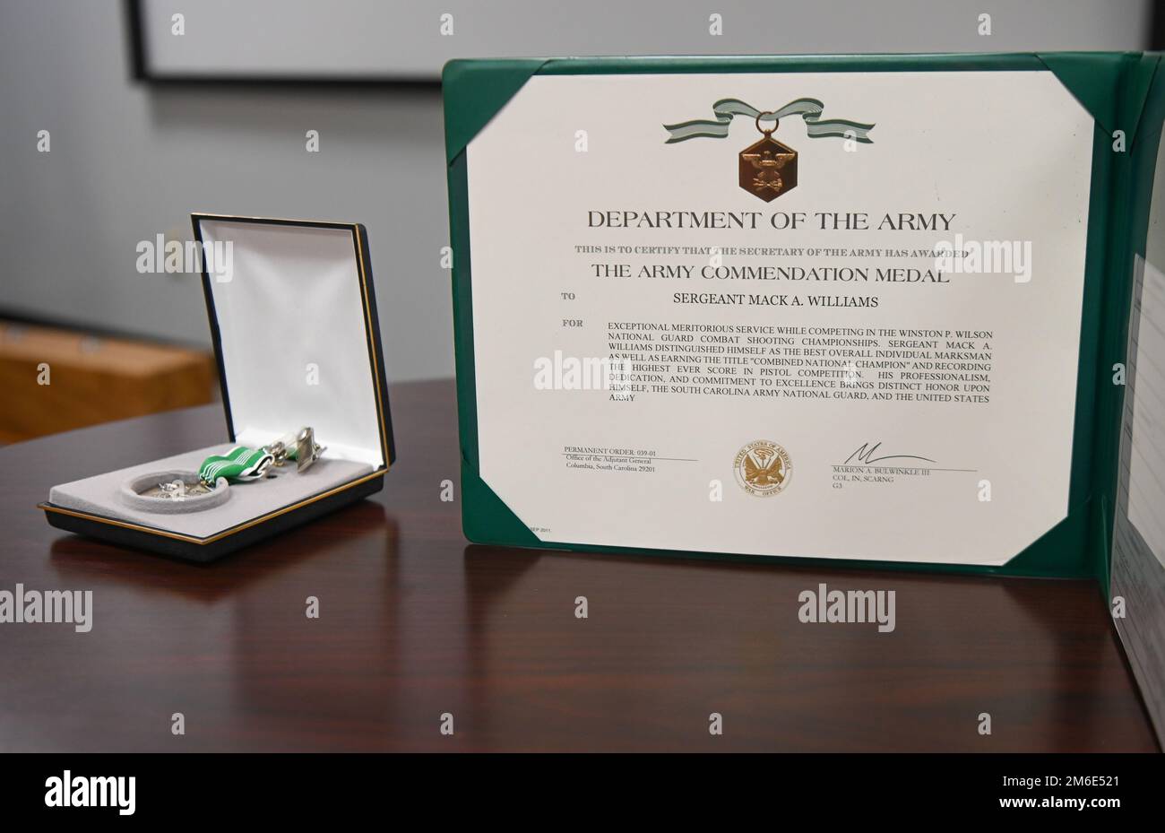 Sc Mobilization Ribbon U.S. Army Maj. Gen. Van McCarty, the adjutant general of South Carolina ...