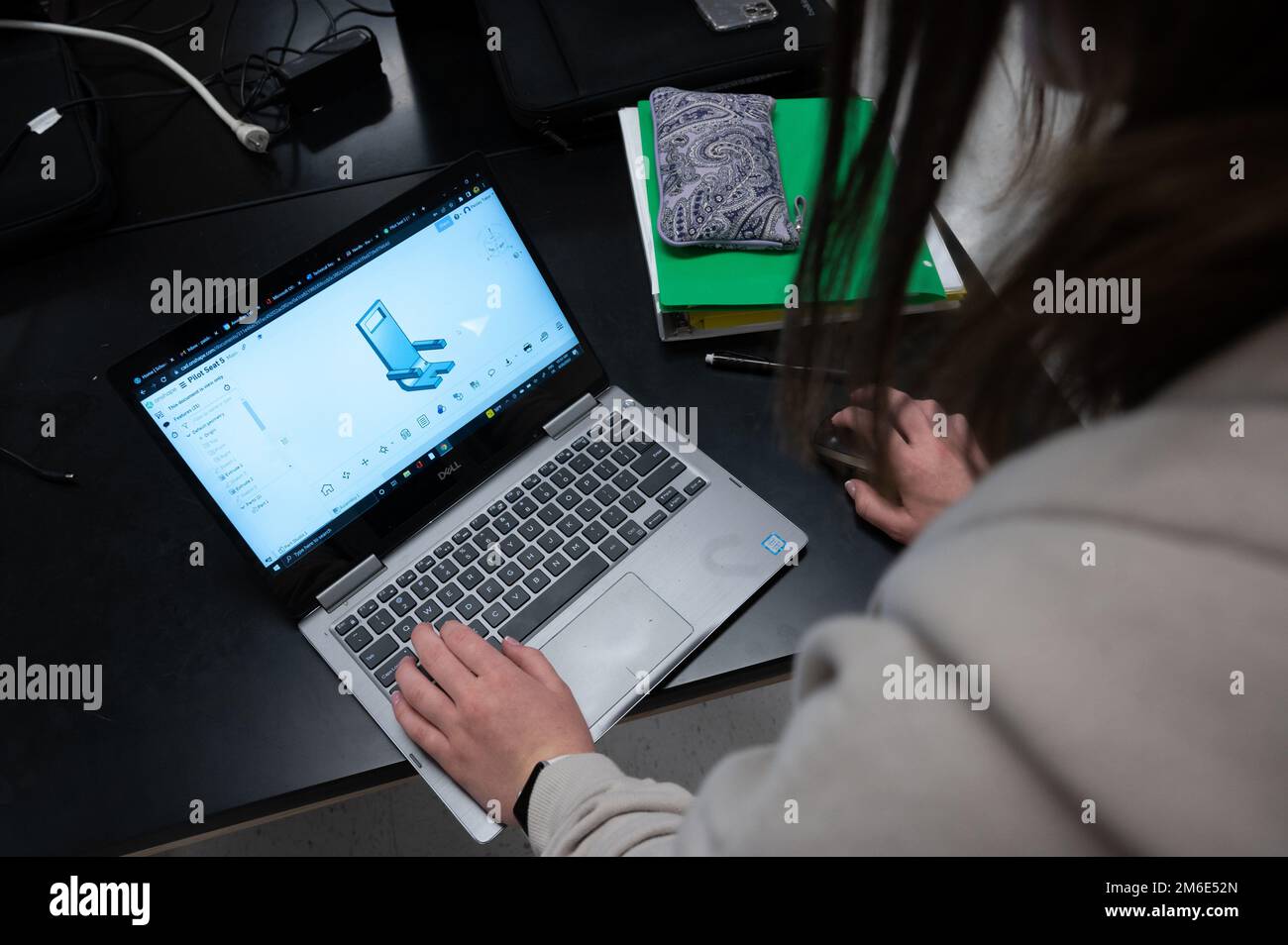 Hurricane High School student Paisley Tabor, edits a computer aided