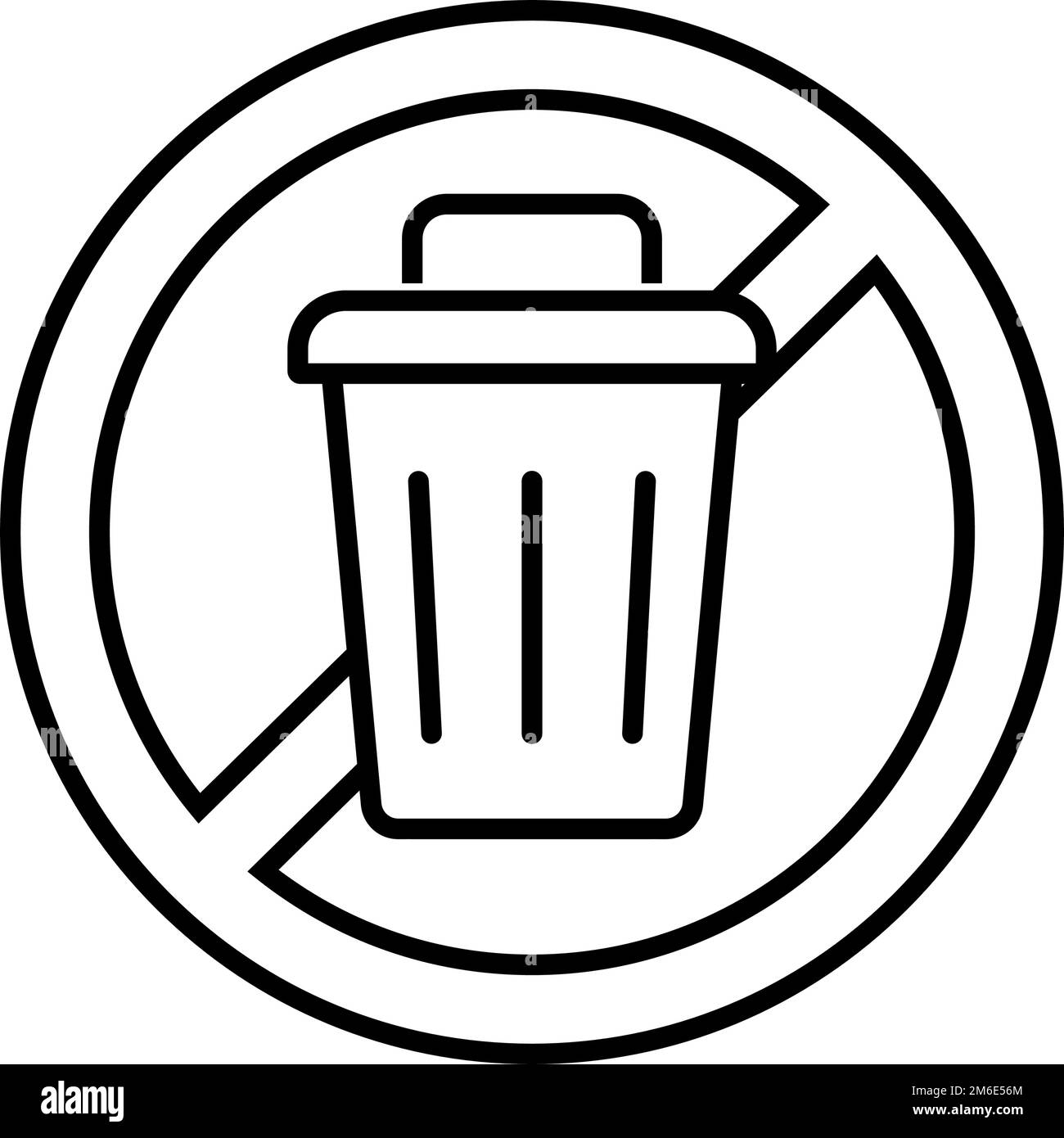 Do not put trash in the trash can icon. Editable vector. Stock Vector