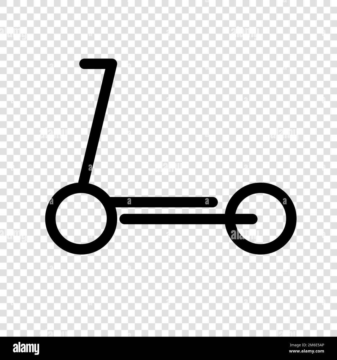 Simple kickboard icon. Scooter and kick skater. Editable vector. Stock Vector