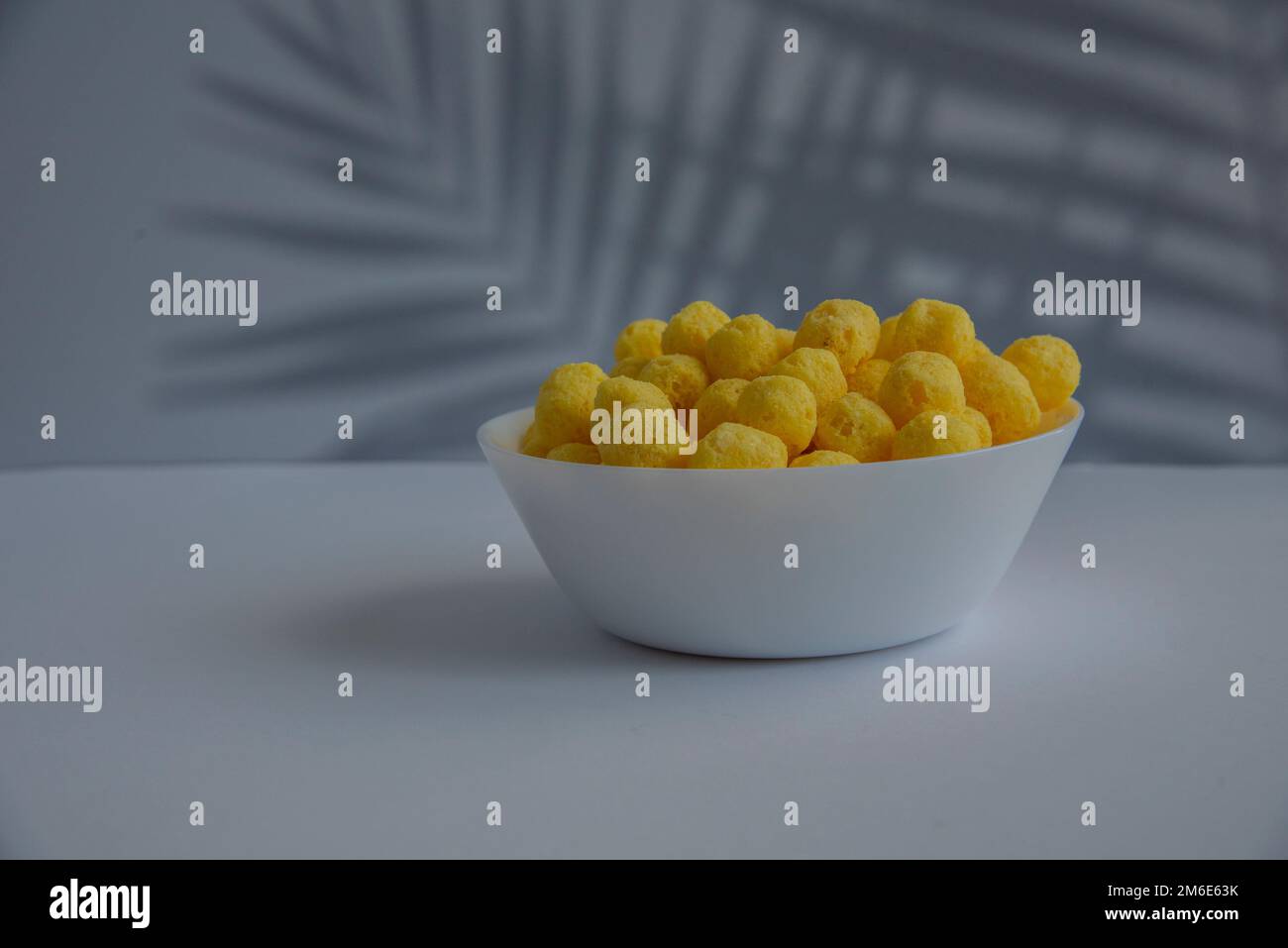 Delicious corn balls in white bowl Stock Photo Alamy