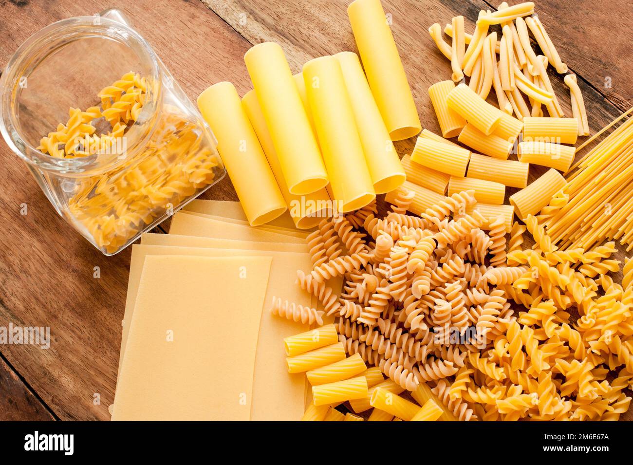 Selection of assorted dried Italian pasta Stock Photo