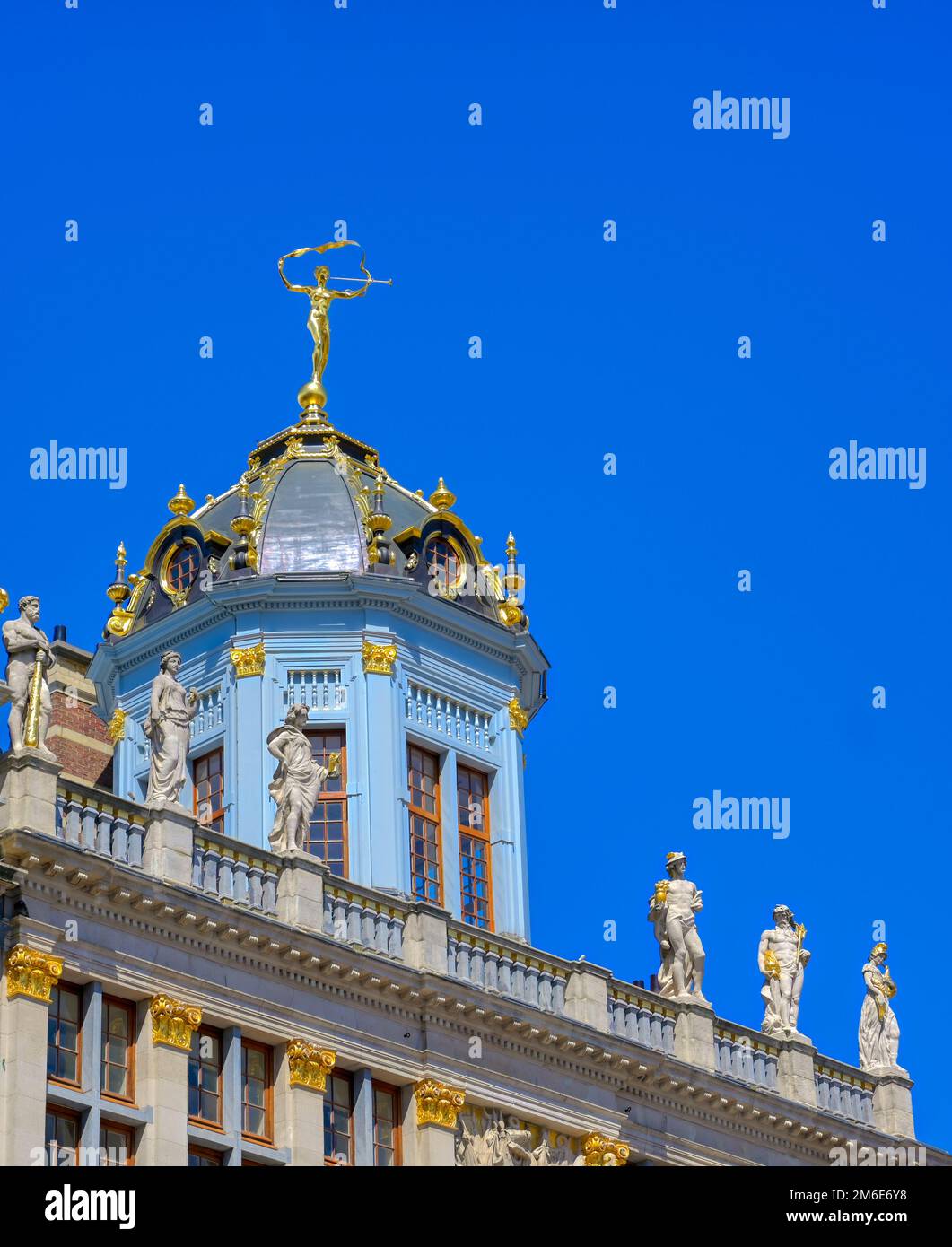 Buildings and architecture in the Grand Place in Brussels Stock Photo