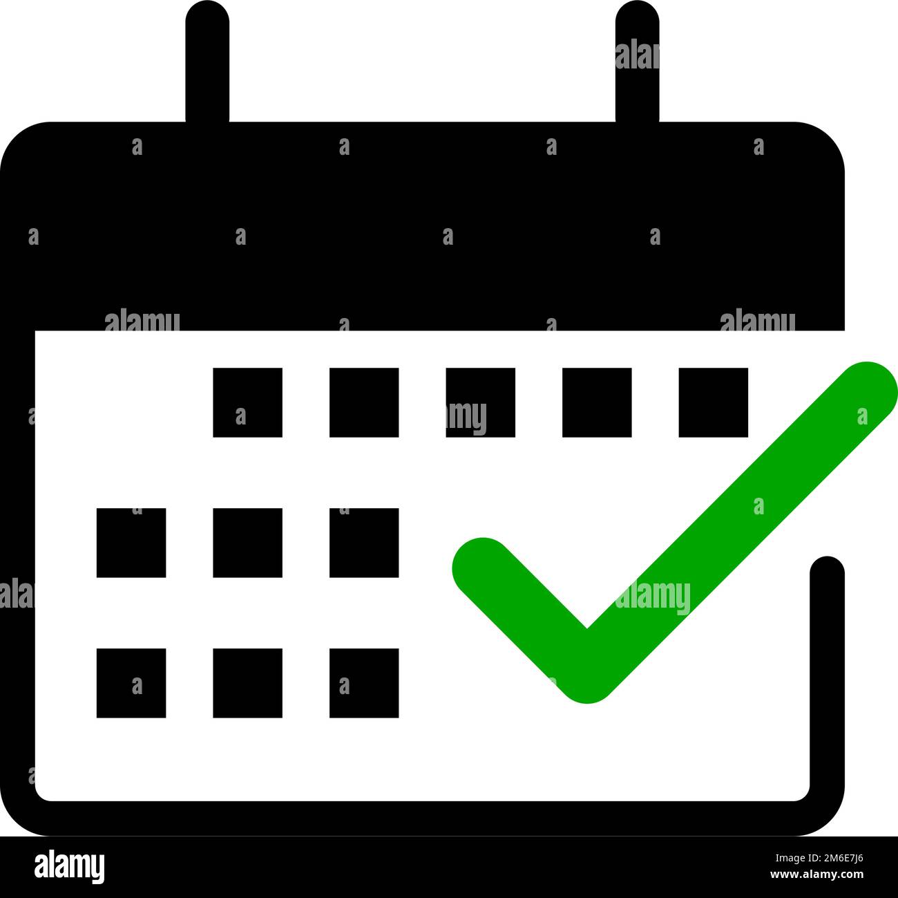 Check mark calendar icon. Appointment and plan. Agenda. Booking. Editable vector. Stock Vector
