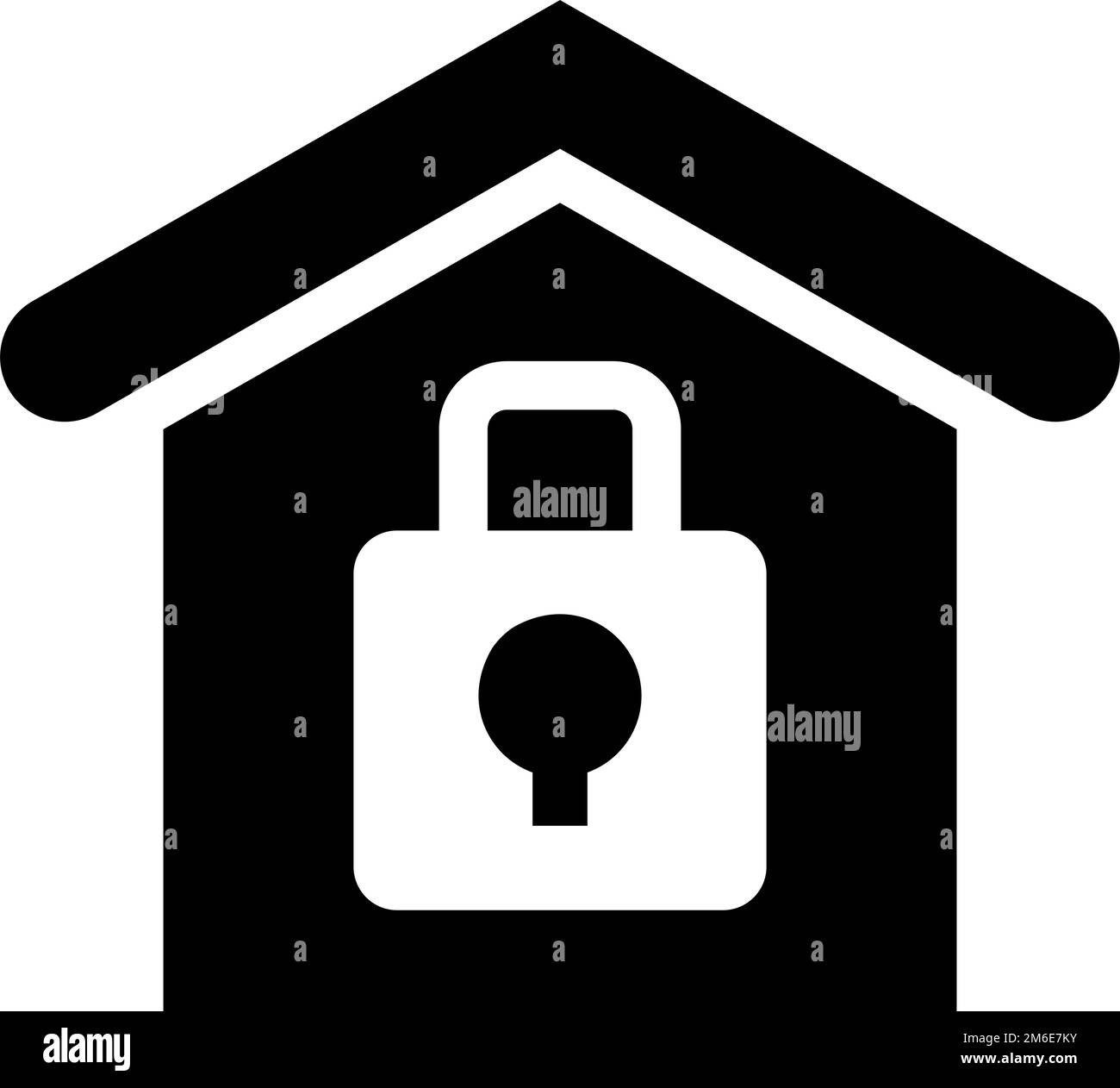 Home security icon. House and padlock icon. Editable vector. Stock Vector