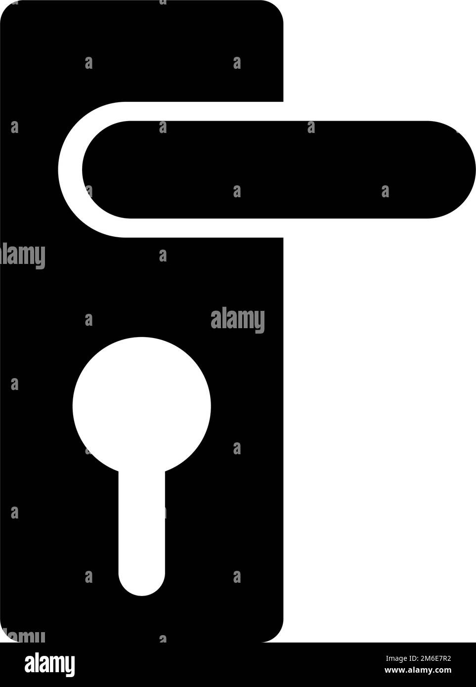 Door lock silhouette icon. Home security icon. Entrance security. Editable vector. Stock Vector
