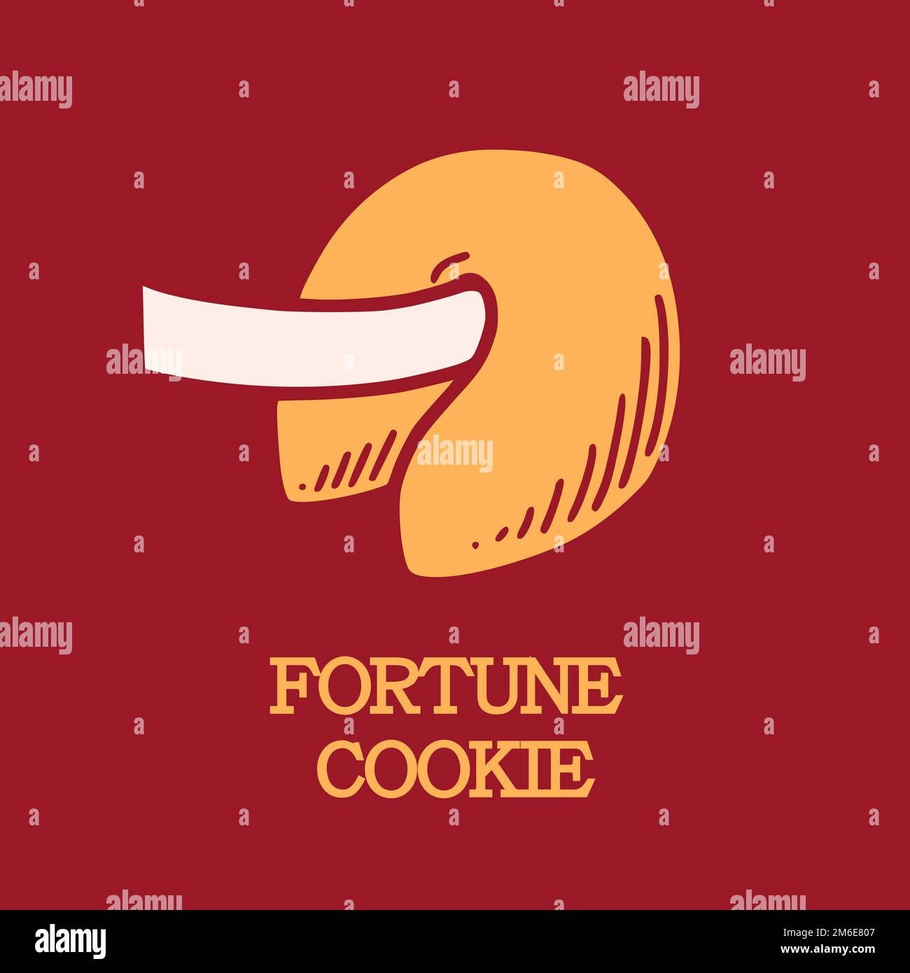 Chinese fortune cookies vector illustration. Chinese New year dessert