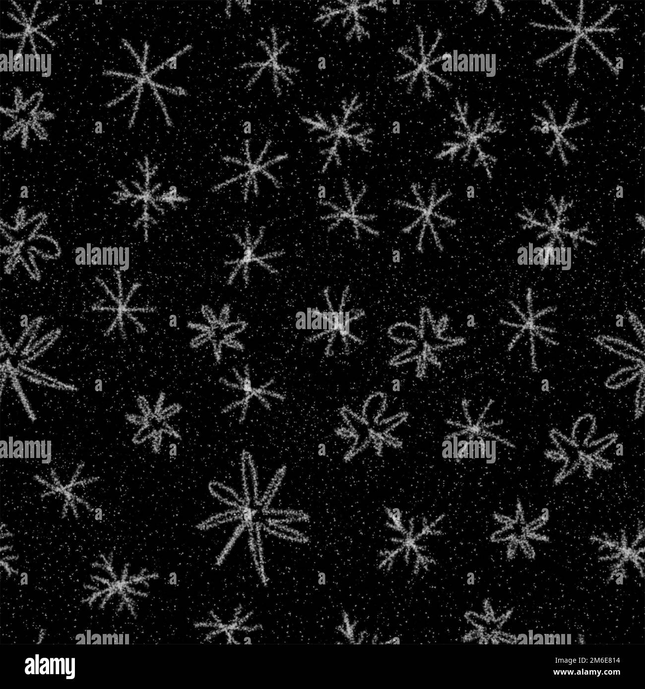 Hand Drawn Snowflakes Christmas Seamless Pattern. Subtle Flying Snow ...