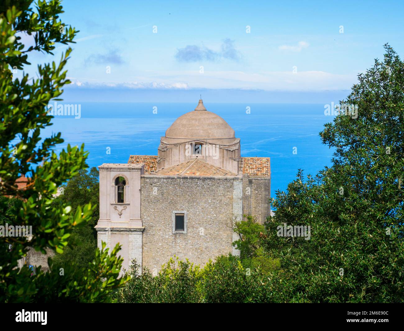 San Giovanni Battista Quando Si Festeggia Church of San Giovanni Battista dome with the Mediterranen sea in the