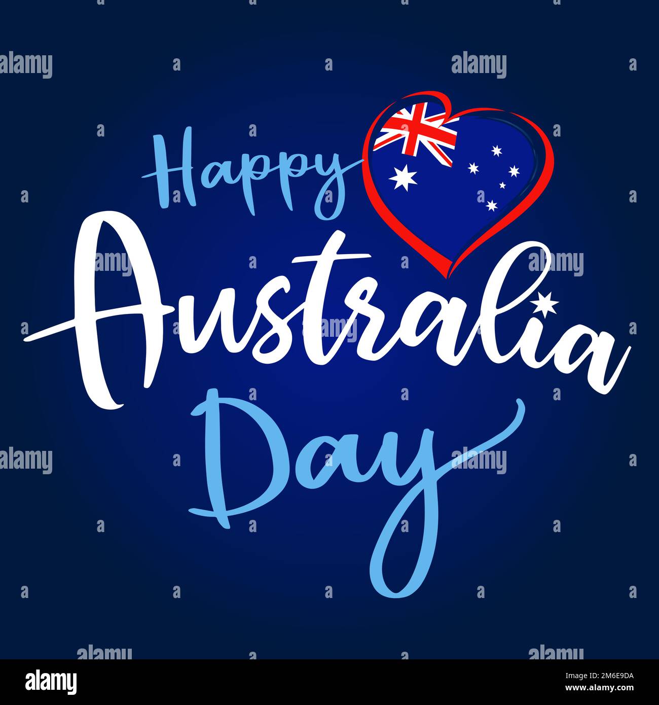 Happy Australia Day greeting card concept. Handwritten style lettering