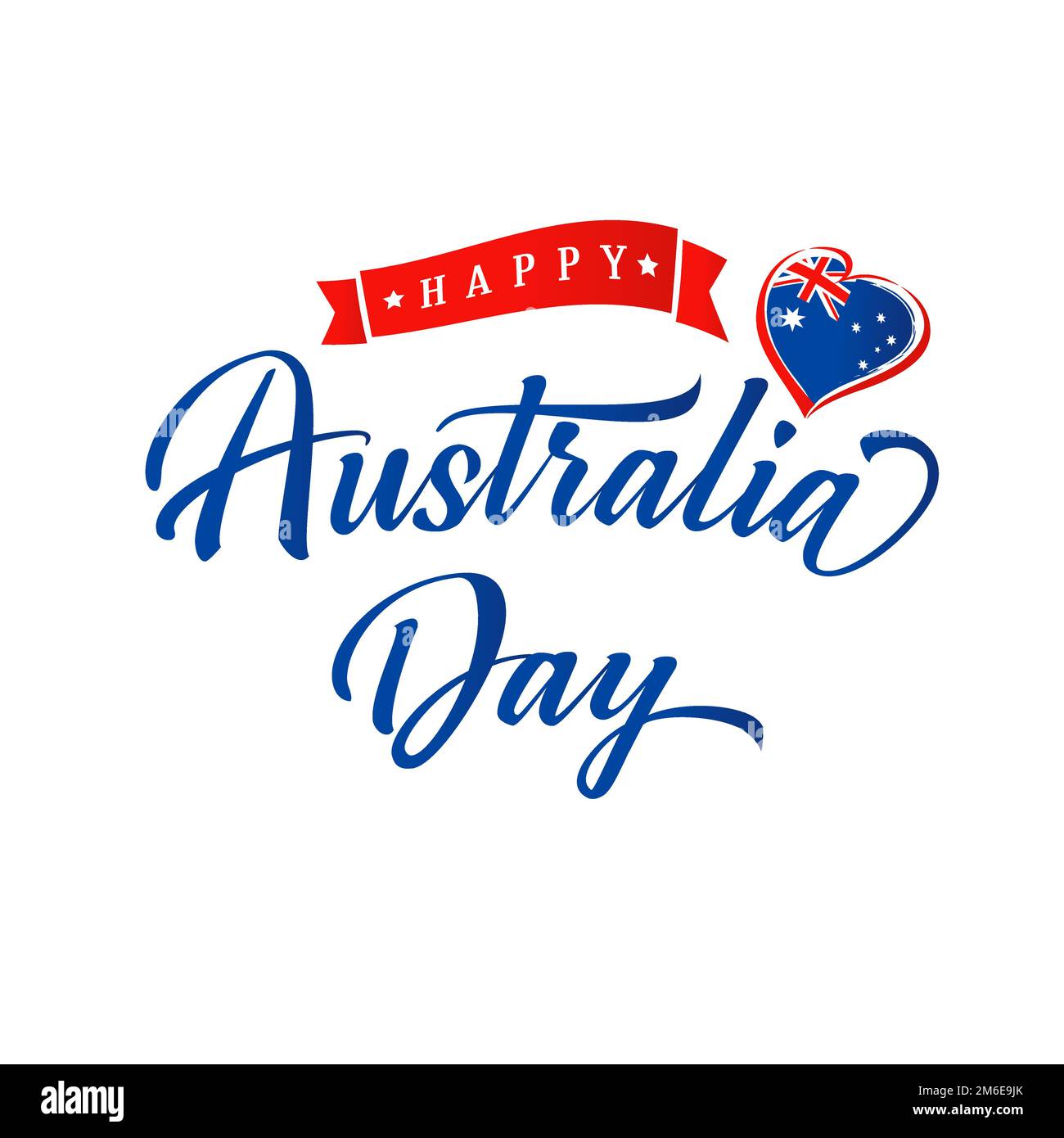 Happy Australia Day greeting card concept. Handwritten style lettering
