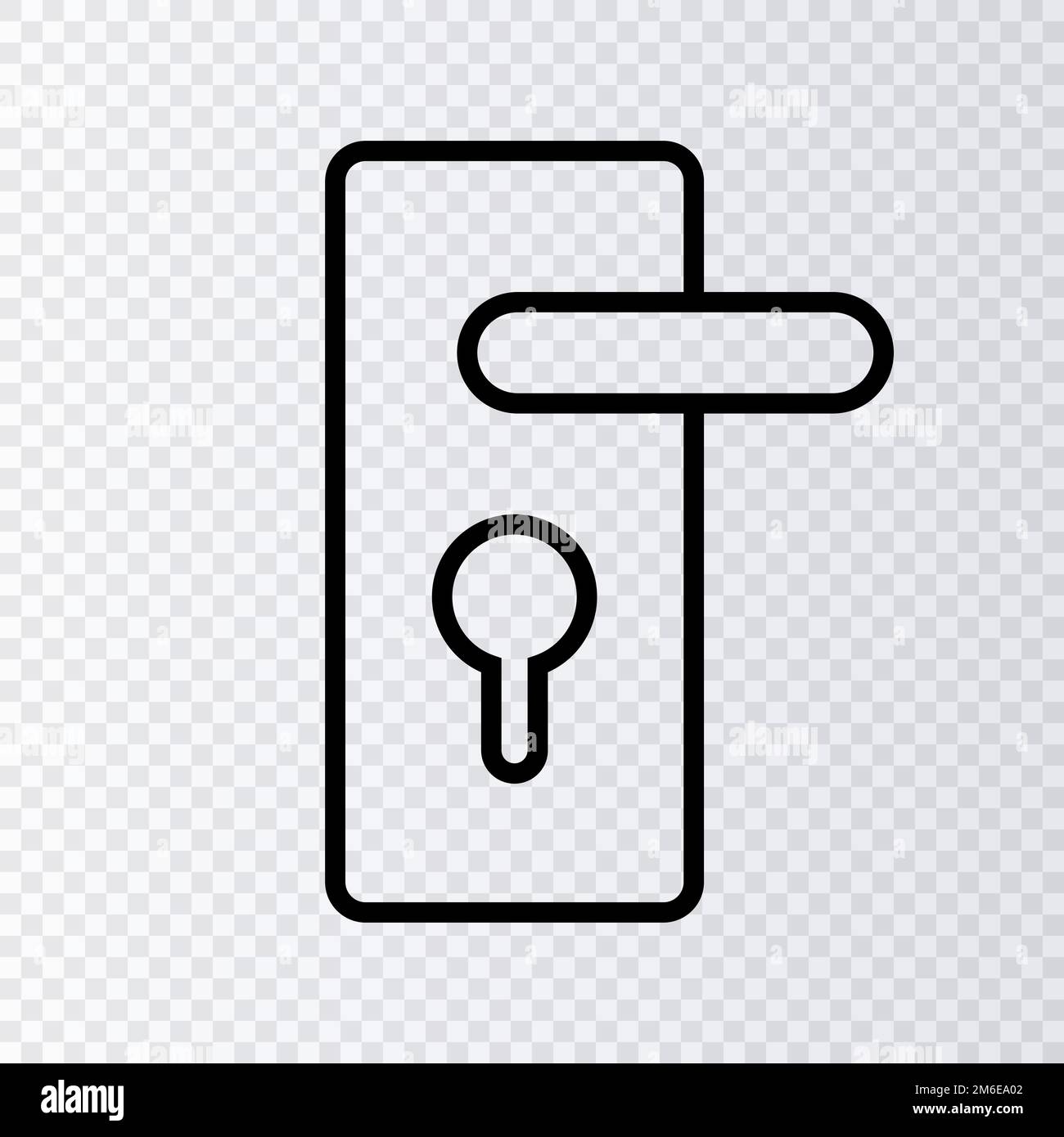 Simple door lock icon. Door knob. Editable vector. Stock Vector