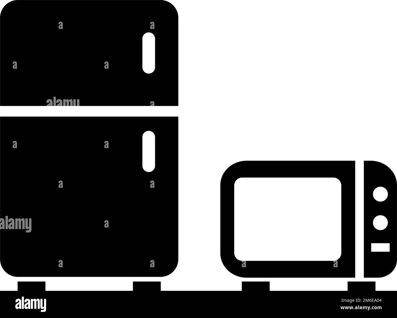 Refrigerator and microwave icons set. Editable vector. Stock Vector