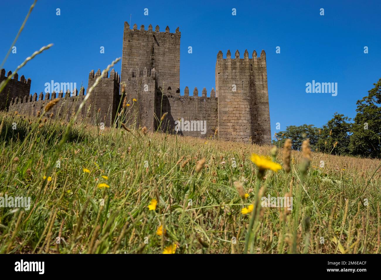 GuimarÃ£es, Portugal - Emblematic Medieval Castle in Holy Hill Stock Photo