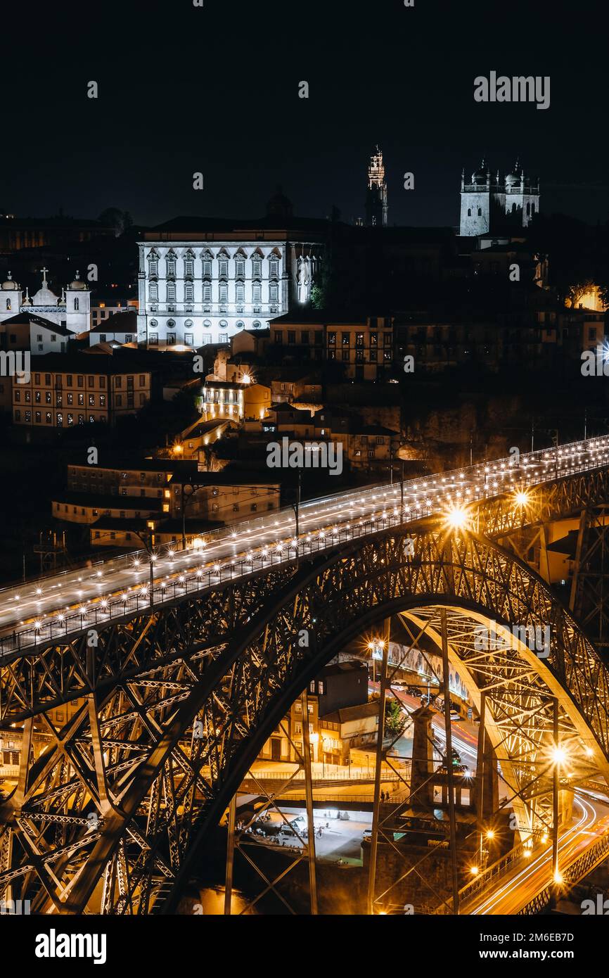 Aerial view illuminated bridges hi-res stock photography and images - Alamy