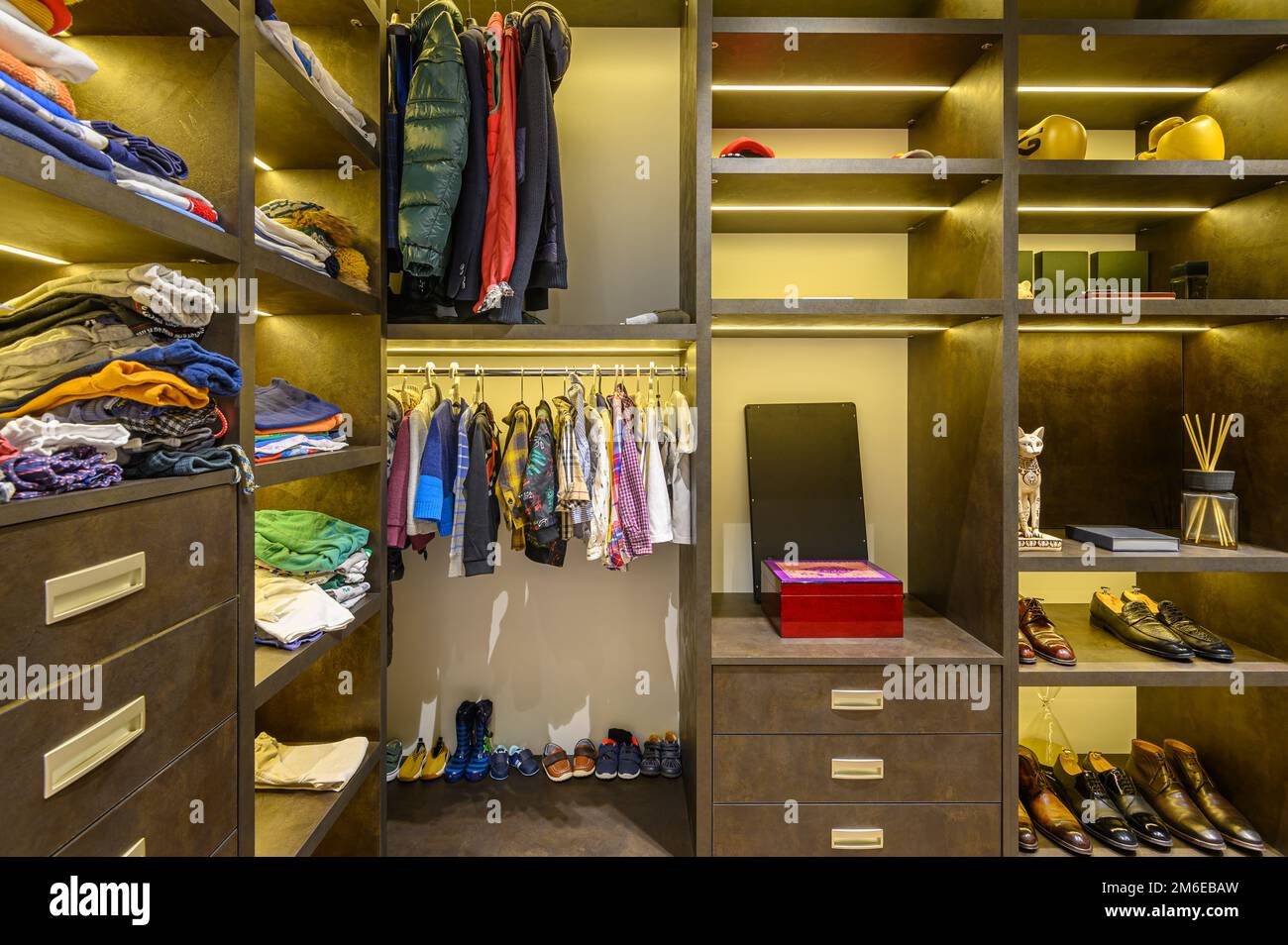 Large luxury men's wardrobe Stock Photo Alamy