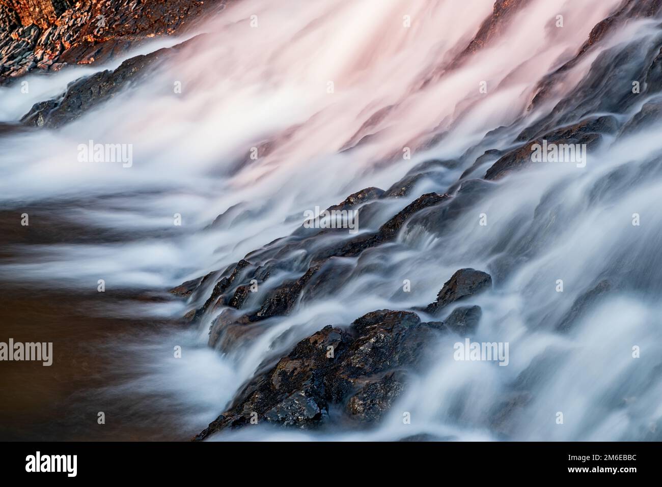 Little waterfall in the mountains, Iceland Stock Photo