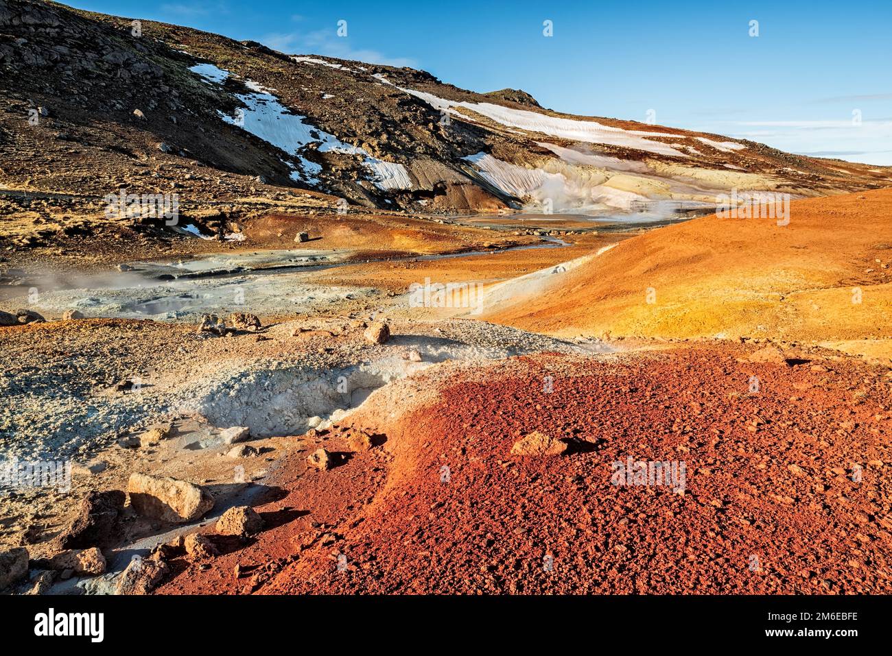 Krysuvik sulphuric area in Iceland Stock Photo
