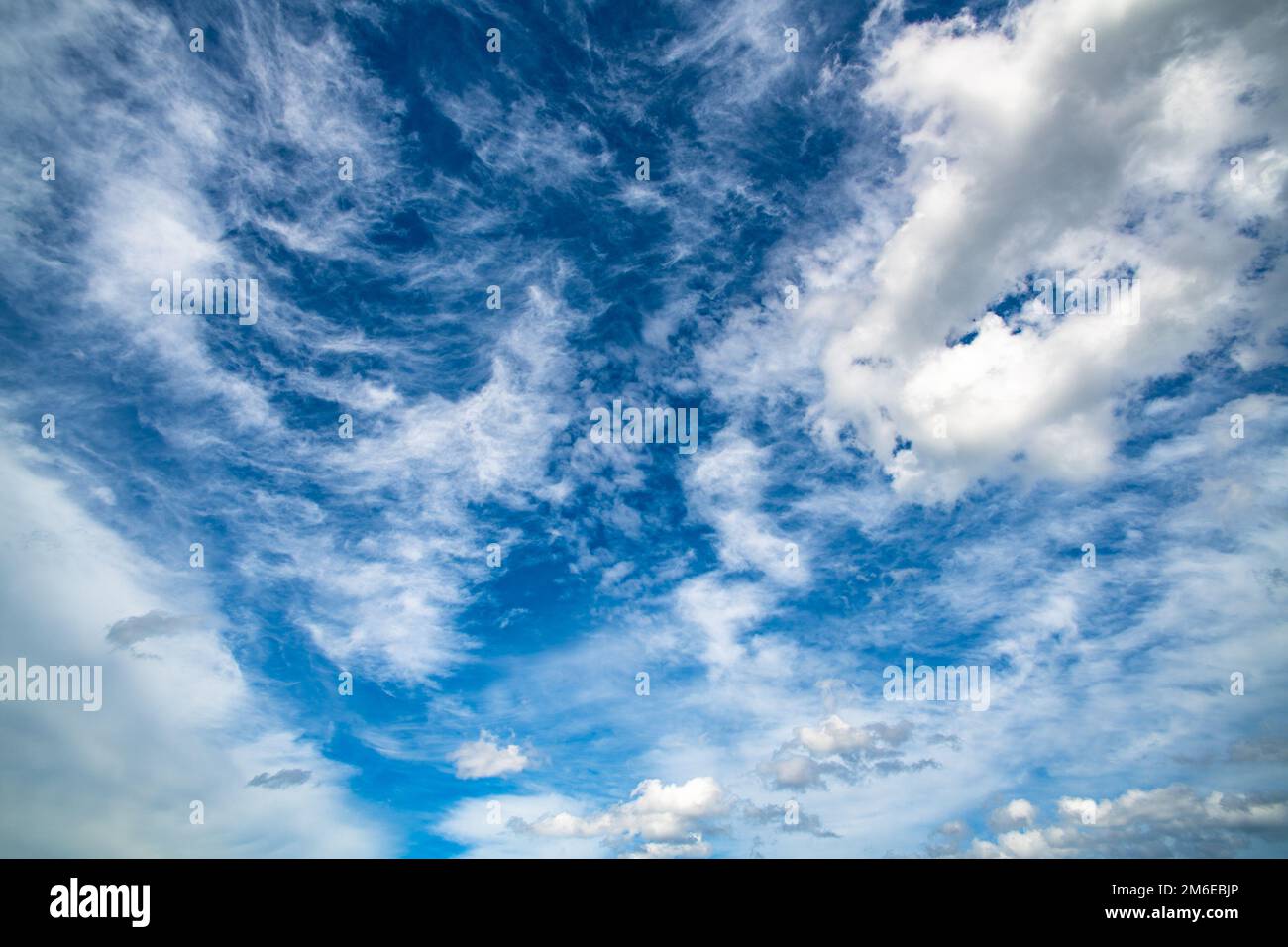 Highly detailed blue cloudy sky background Stock Photo