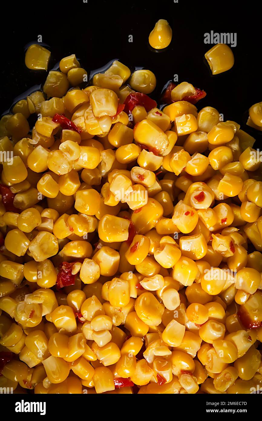 Canned Corn with Pepper Stock Photo Alamy