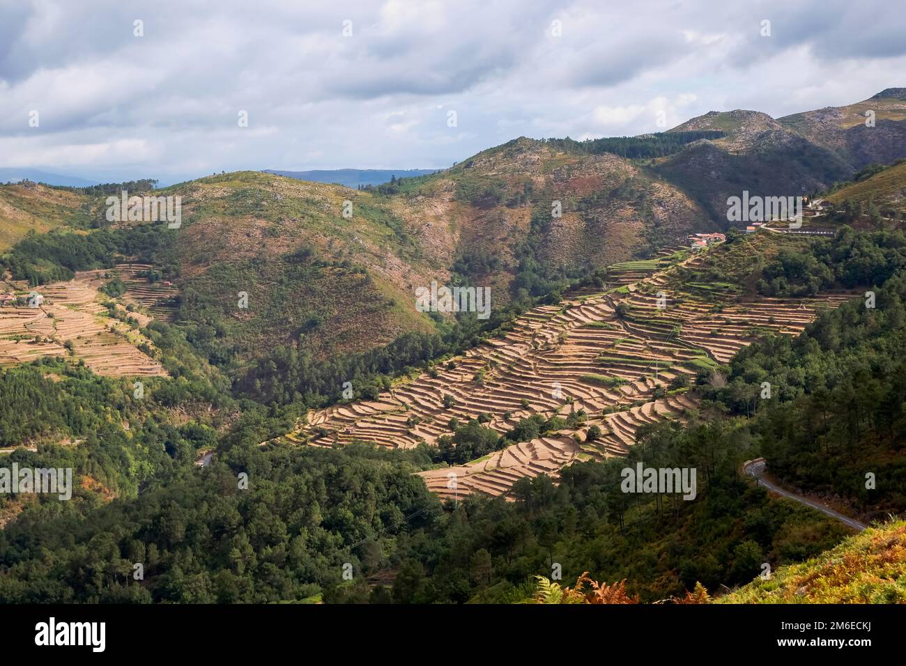 Sistelo, Portugal: Aerial View of the Agricultural Terraces (famous Tibet style mountain landscape) - Hiking, Nature, Pure, Free Stock Photo