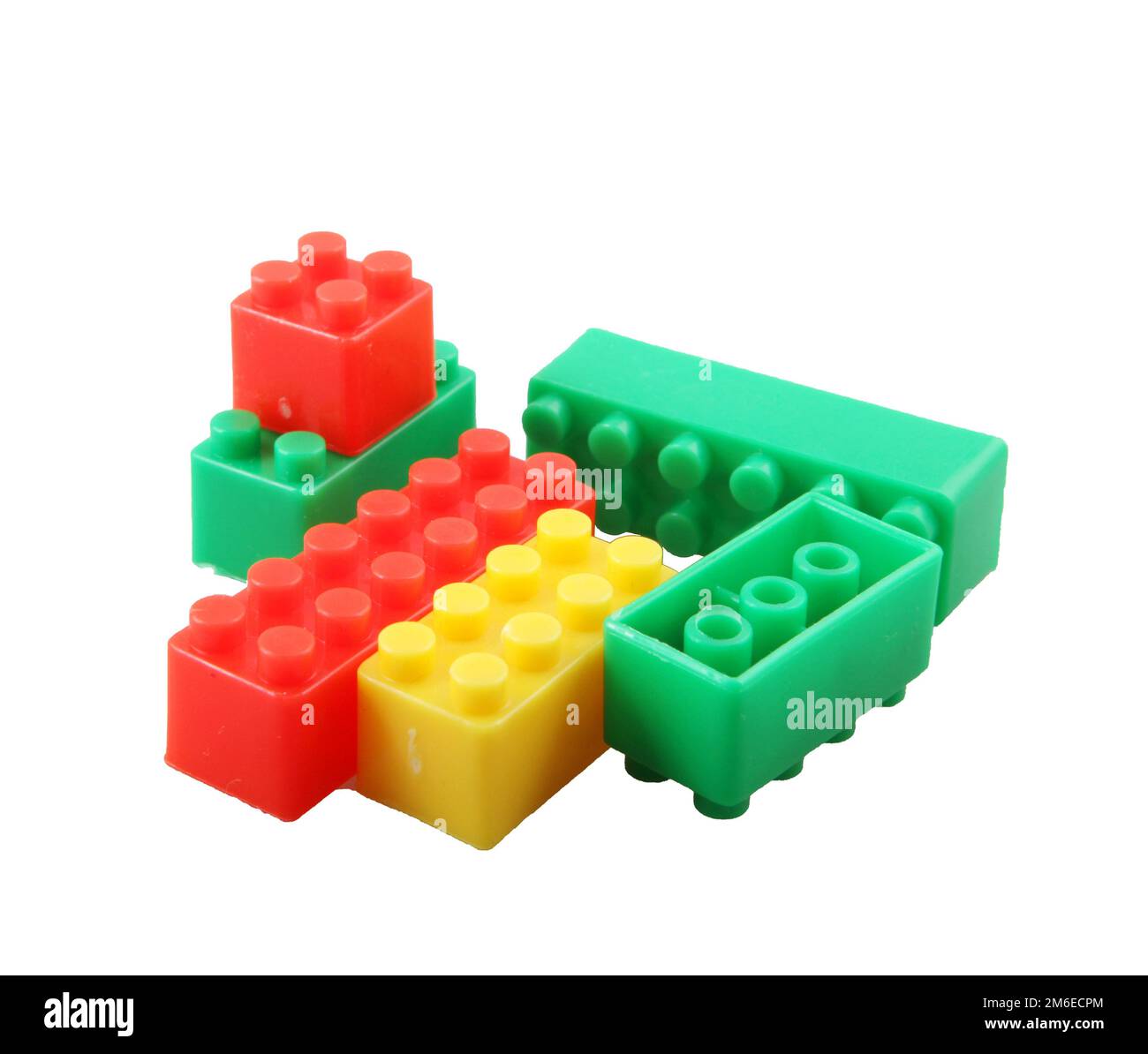 Plastic Building Blocks Toy Isolated On White Background Stock Photo ...