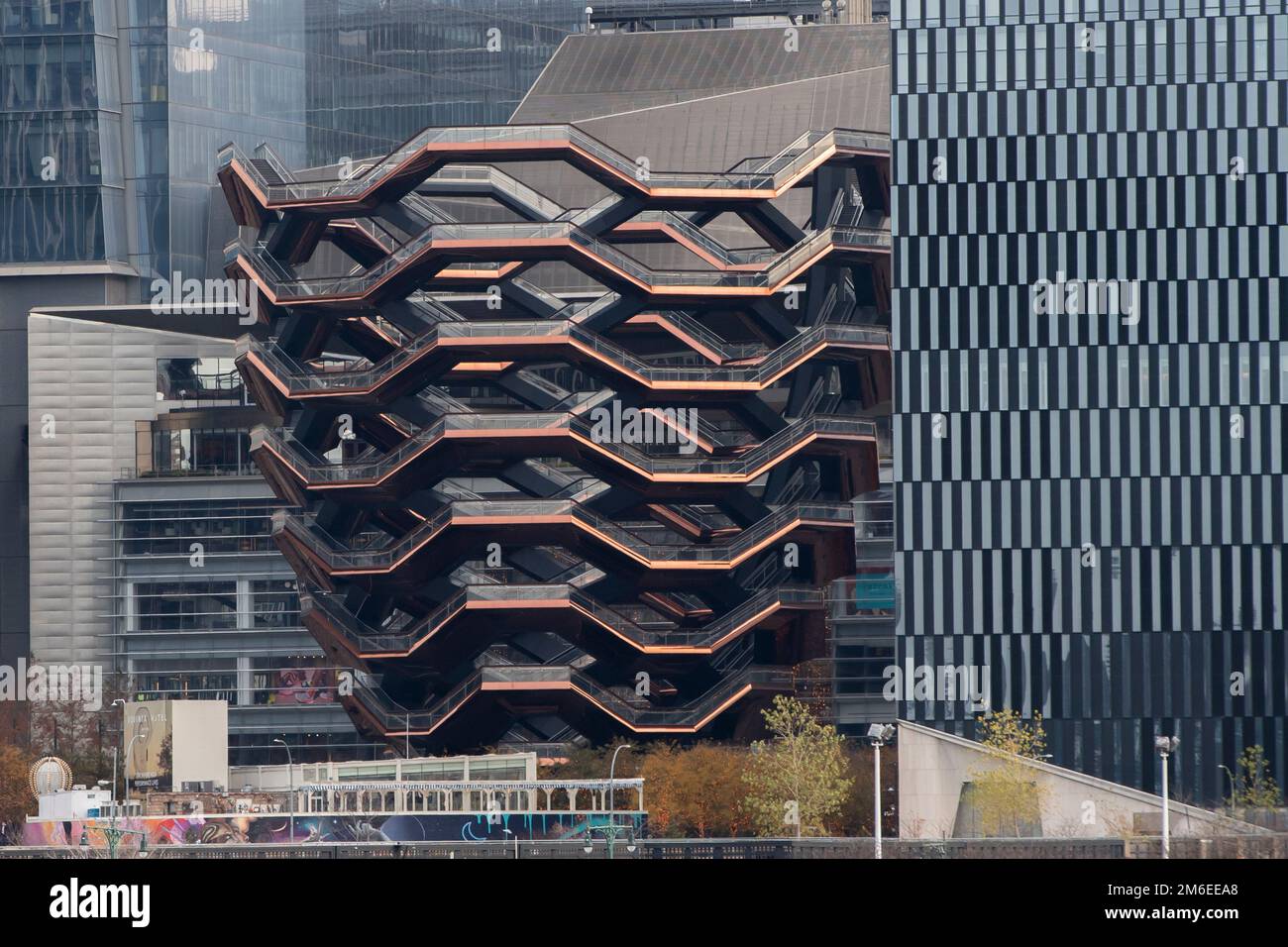 The Vessel, a structure and visitor attraction built as part of the Hudson Yards Redevelopment Project in Manhattan, New York City Stock Photo
