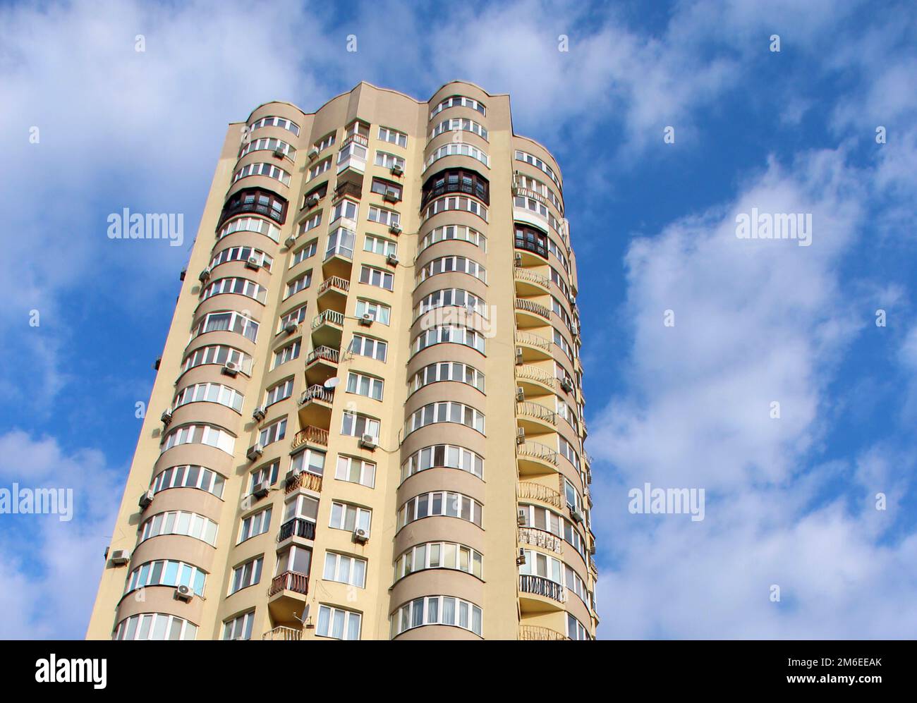 Urban architecture. City life. stylish living block of flats. Real estate Stock Photo