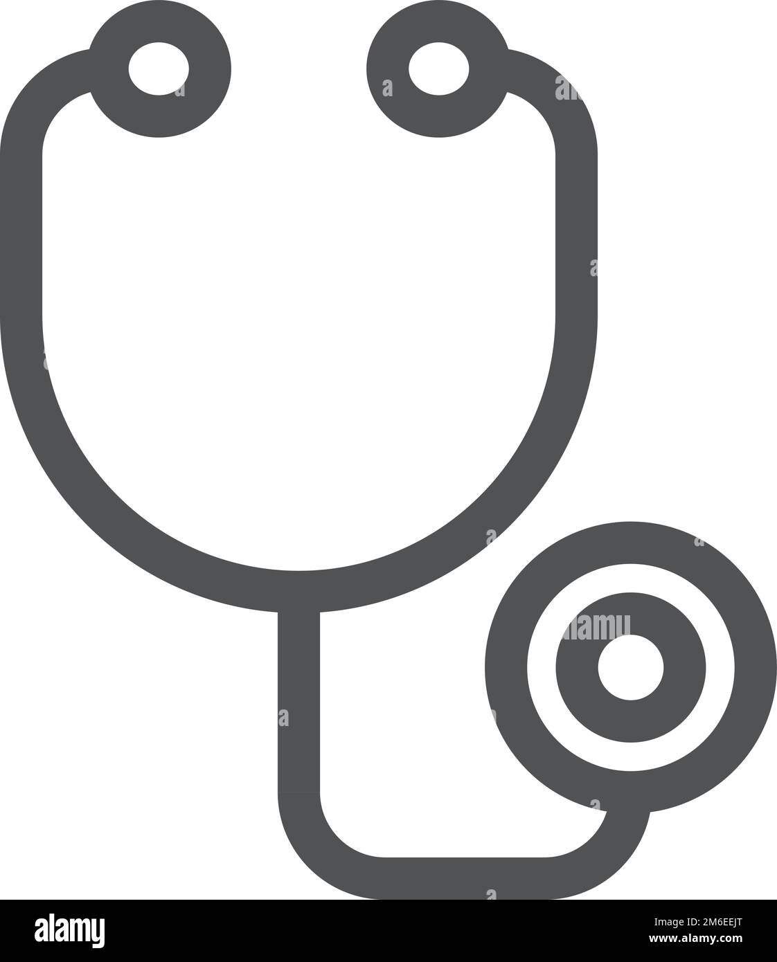 Stethoscope symbol. Doctor equipment linear icon. Medical tool Stock