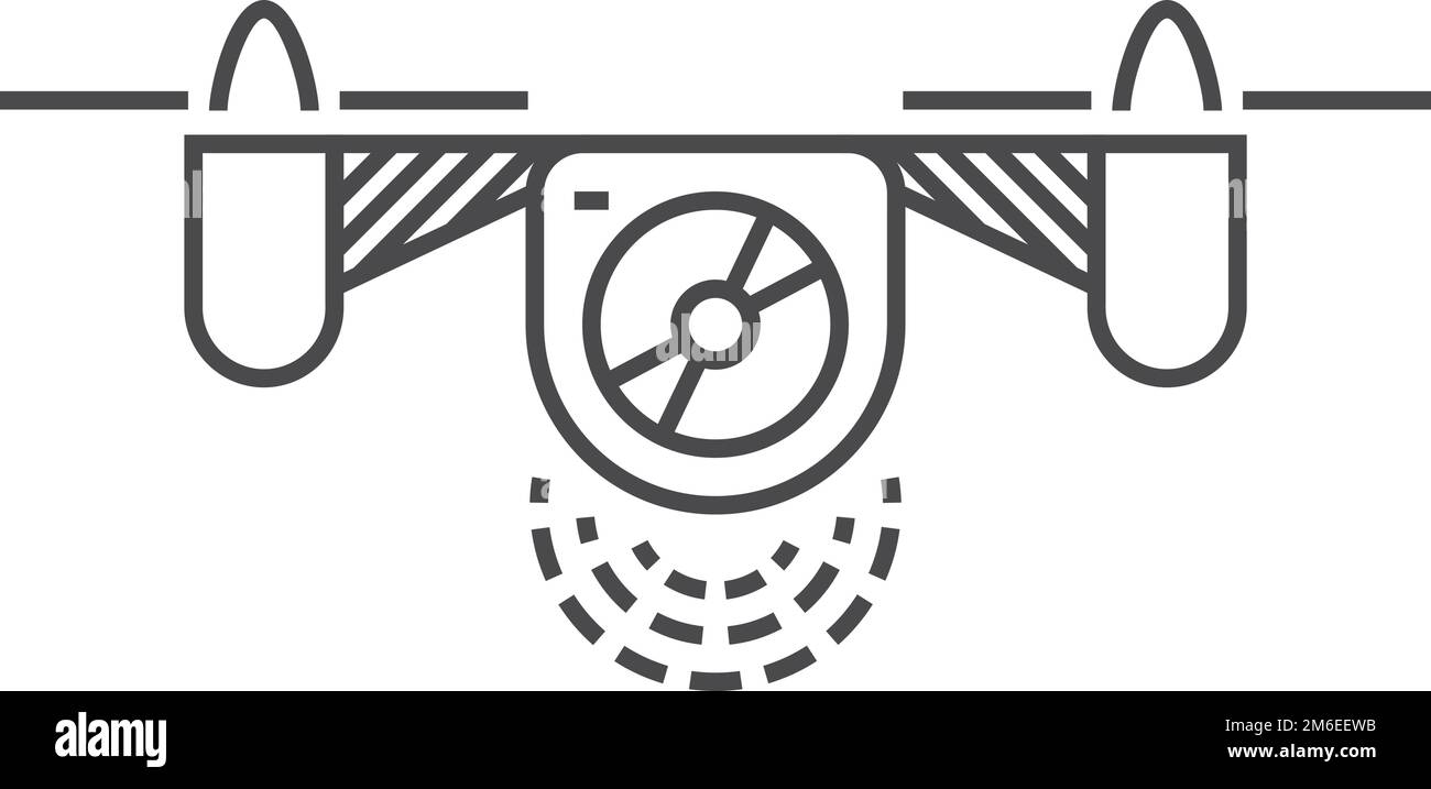 Drone linear icon. Remote control flying device Stock Vector Image