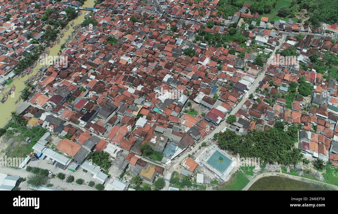 High Angle View of Pasongsongan, Sumenep Indonesia Stock Photo