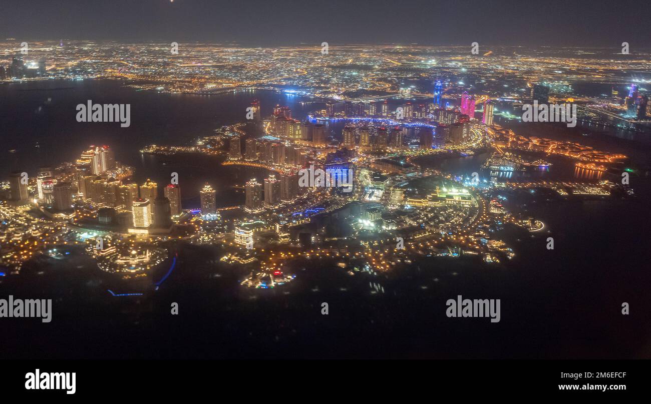 An aerial view of Doha, Qatar Stock Photo