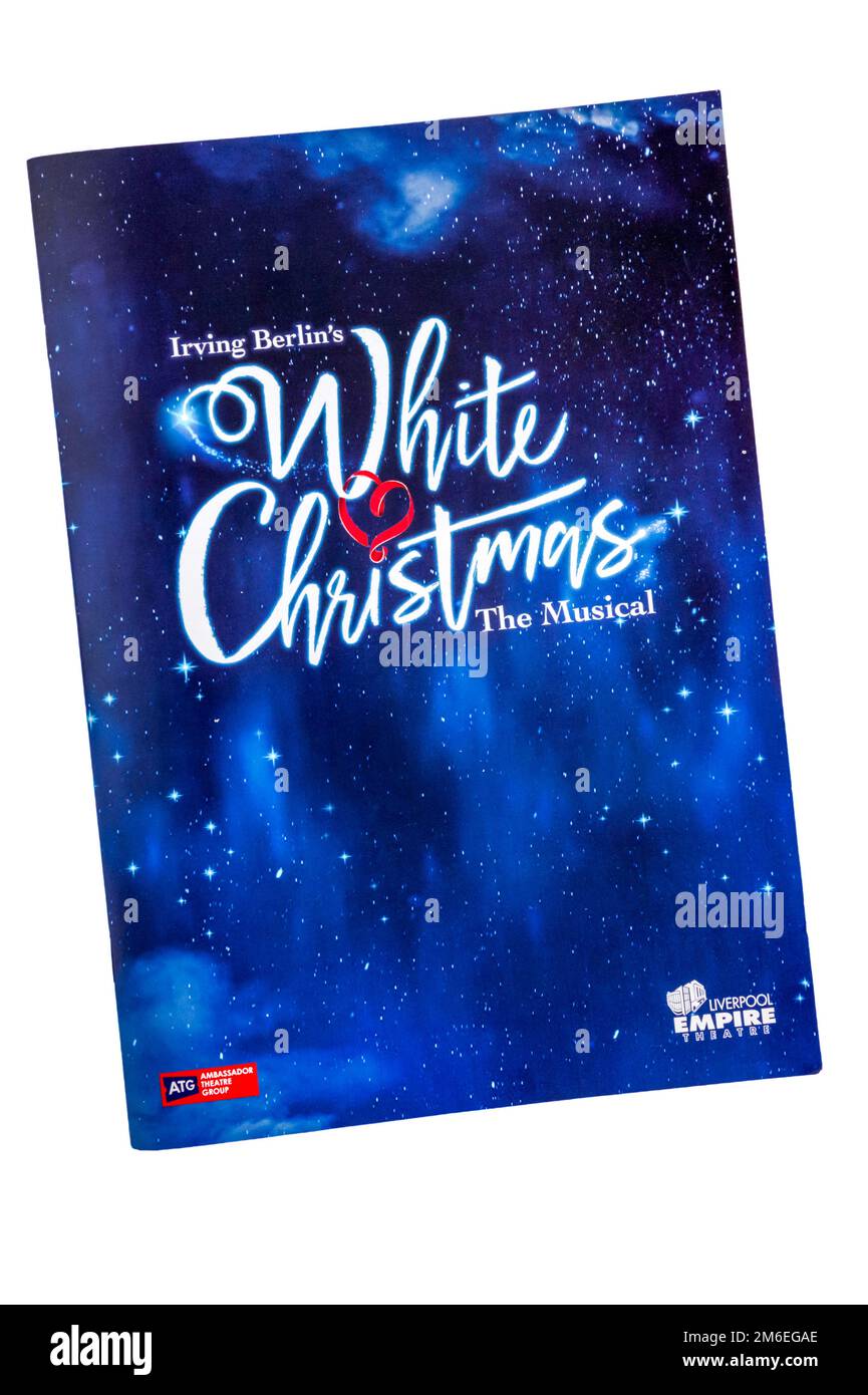 Theatre programme for the Christmas 2022 production of White Christmas by Irving Berlin at the Liverpool Empire Theatre. Stock Photo