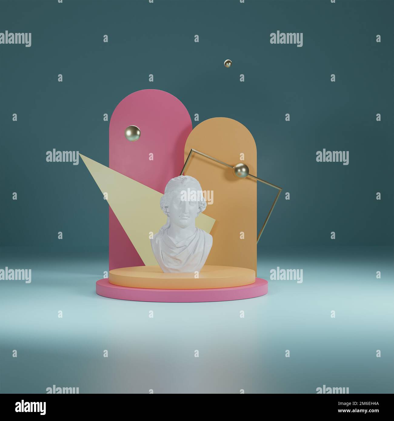 3d rendering composition with podium Stock Photo