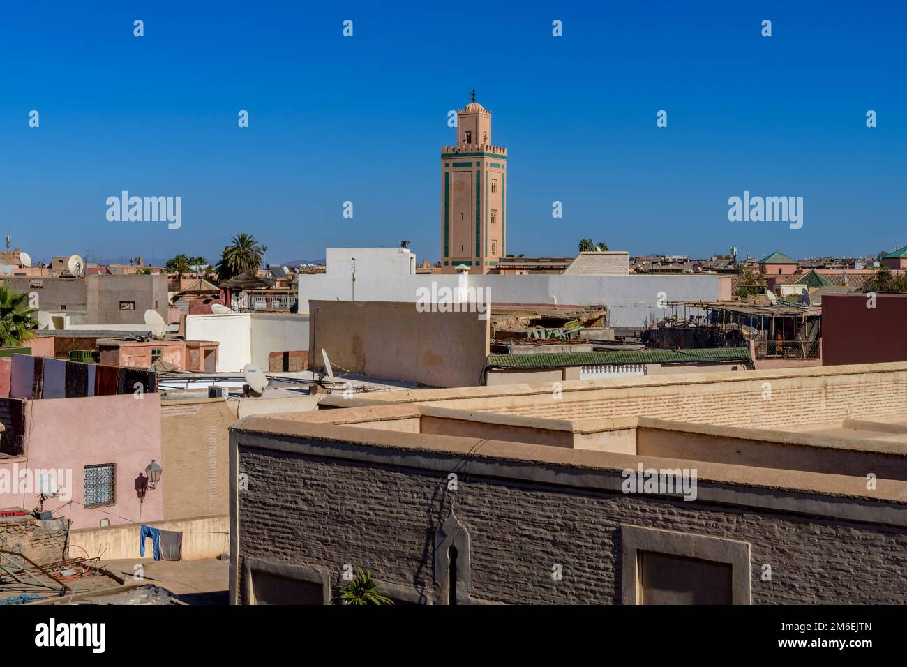 Marrakesh Rooftops Over the rooftops in Marrakech. Shot from the roof terrace of La Maison ...
