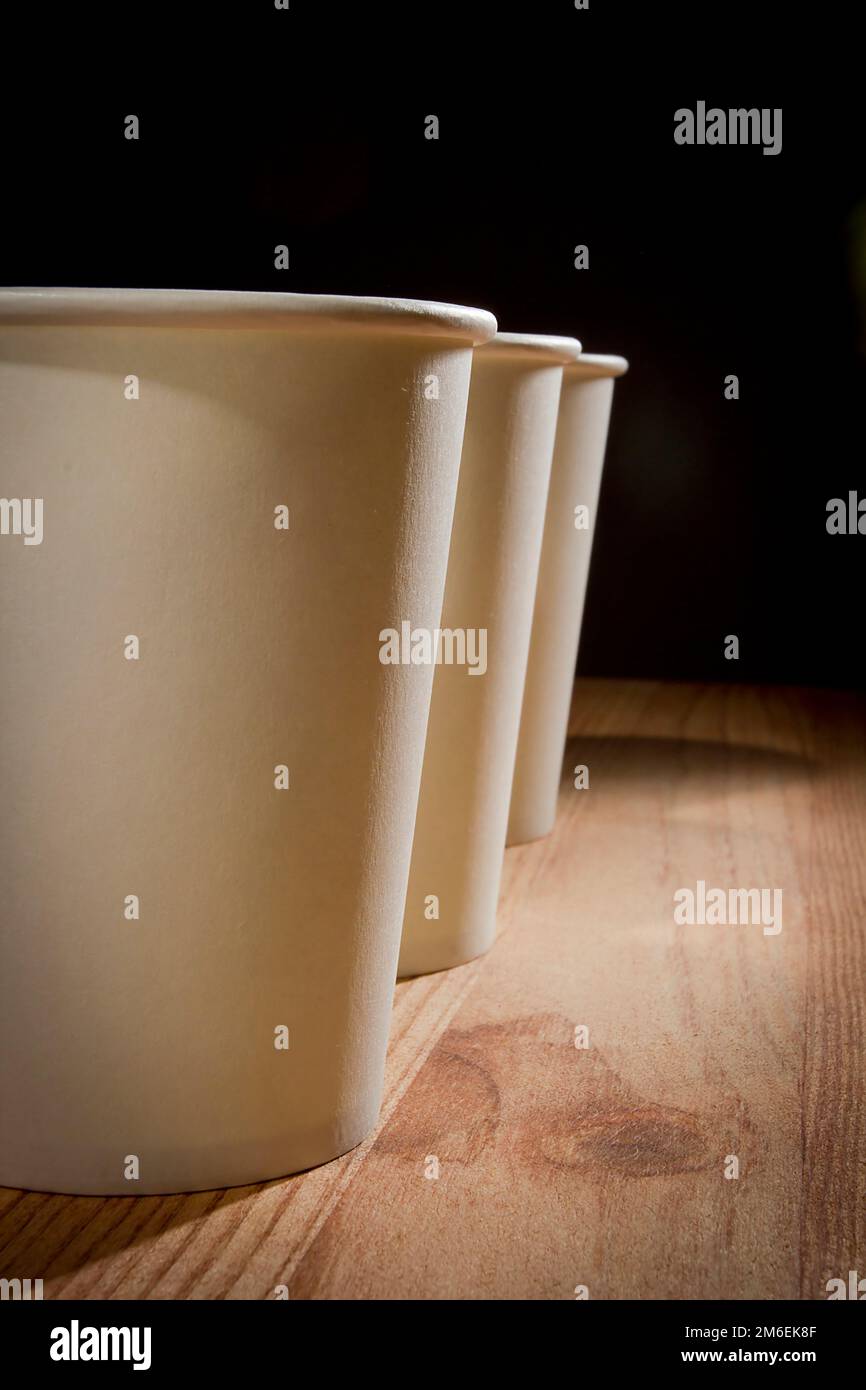 Disposable paper cups Stock Photo