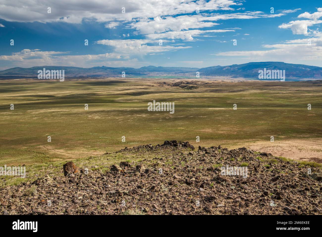 Fish Lake Mtns in distance, Awapa Plateau, view from Smooth Knoll, Posey Lake Road (FR 154), near Bicknell, Utah, USA Stock Photo