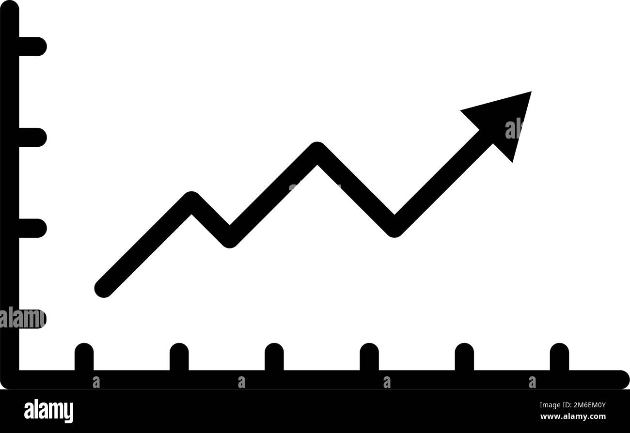 Growing chart icon. Statistics. Editable vector. Stock Vector