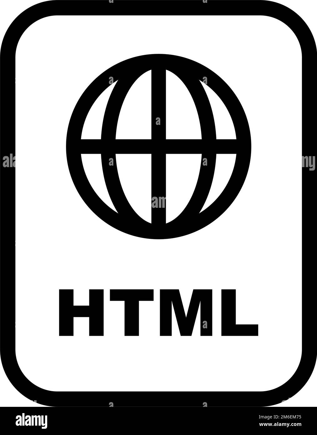 HTML file icon. Front-end programming. Editable vector. Stock Vector