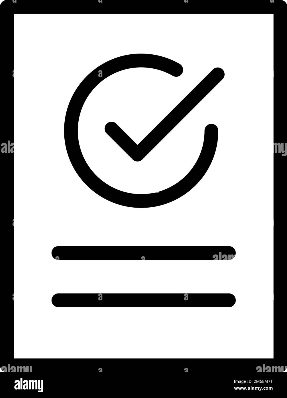 Memo with check mark. Contract. Editable vector. Stock Vector