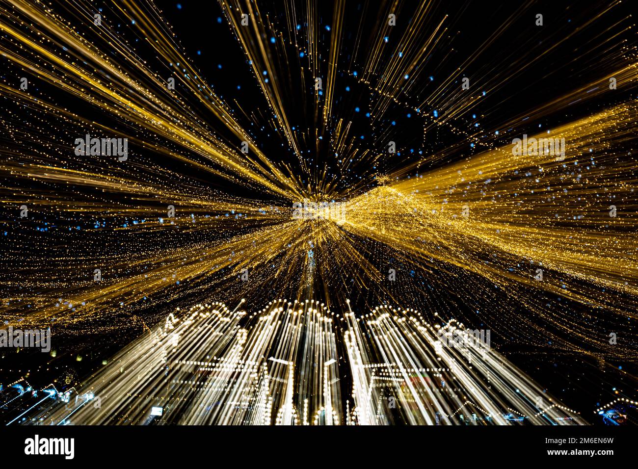 Lights trail using zoom techniques, Star warp, The effect of zooming in