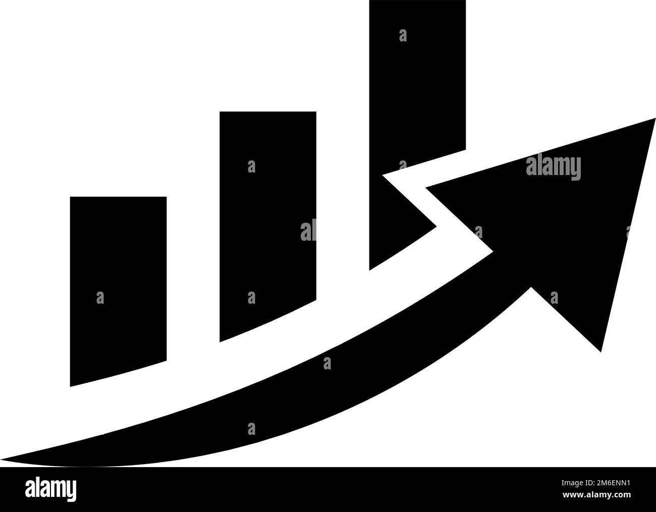 Chart to rise. Increasing bar chart. Editable vector Stock Vector Image 