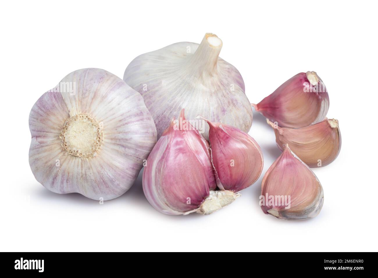 Garlic clove and bulb isolated on white background Stock Photo - Alamy