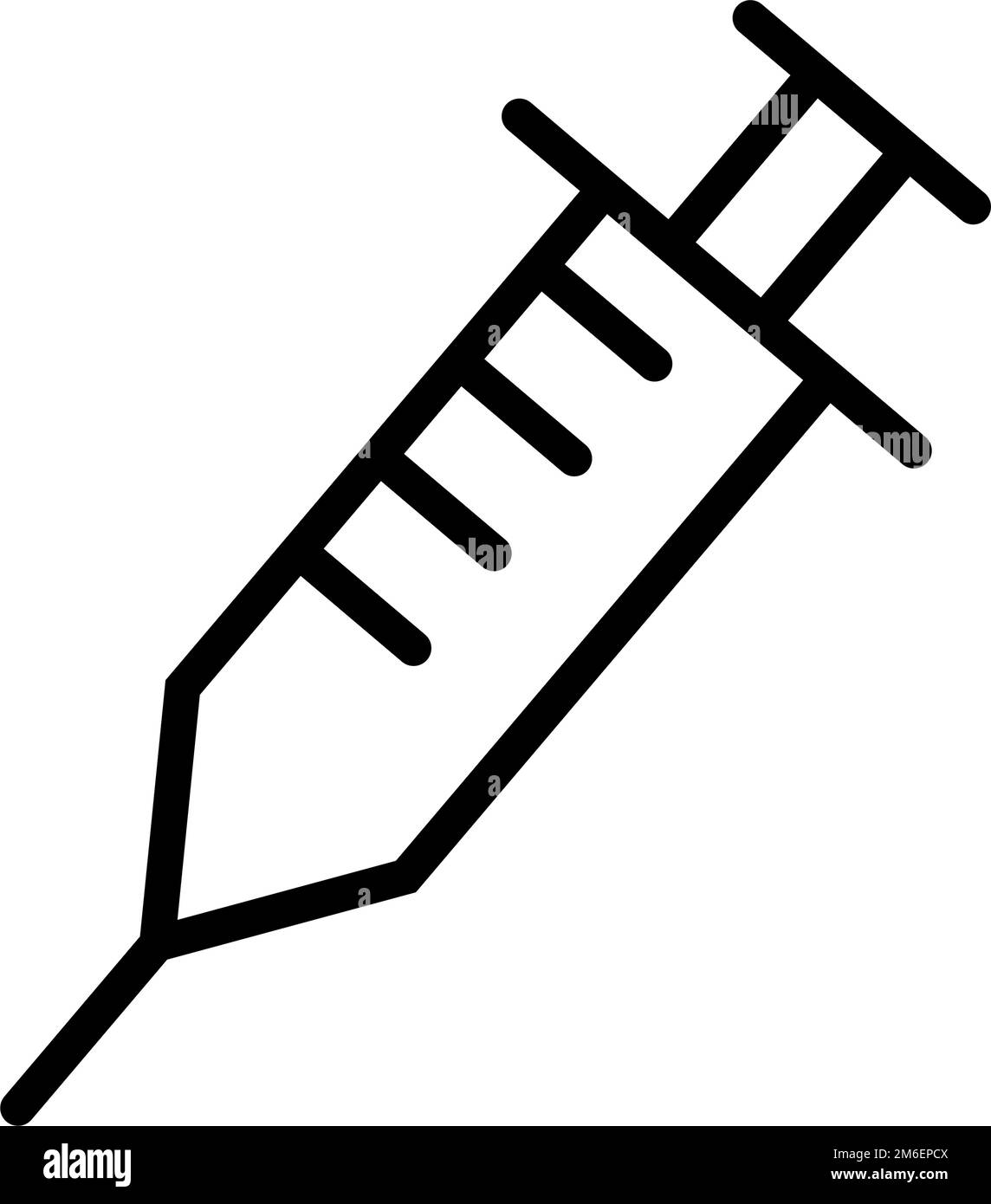 Simple syringe icon. Coronavirus vaccine prophylaxis injection. Editable vector. Stock Vector