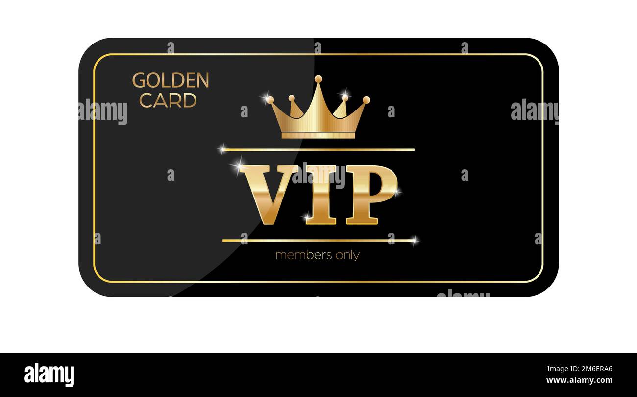 VIP client card. Golden club card. Flat style Stock Vector
